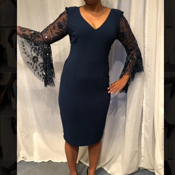 Adrianna Papell Navy mother-the-bride/groom dress - Picture 2 of 4